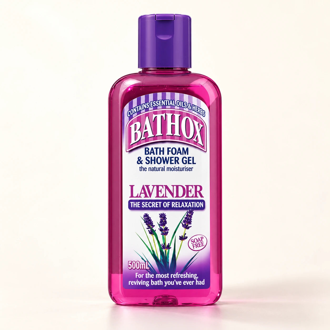 Restored heritage Bathox Lavender Shower gel · 500 mL bottle.