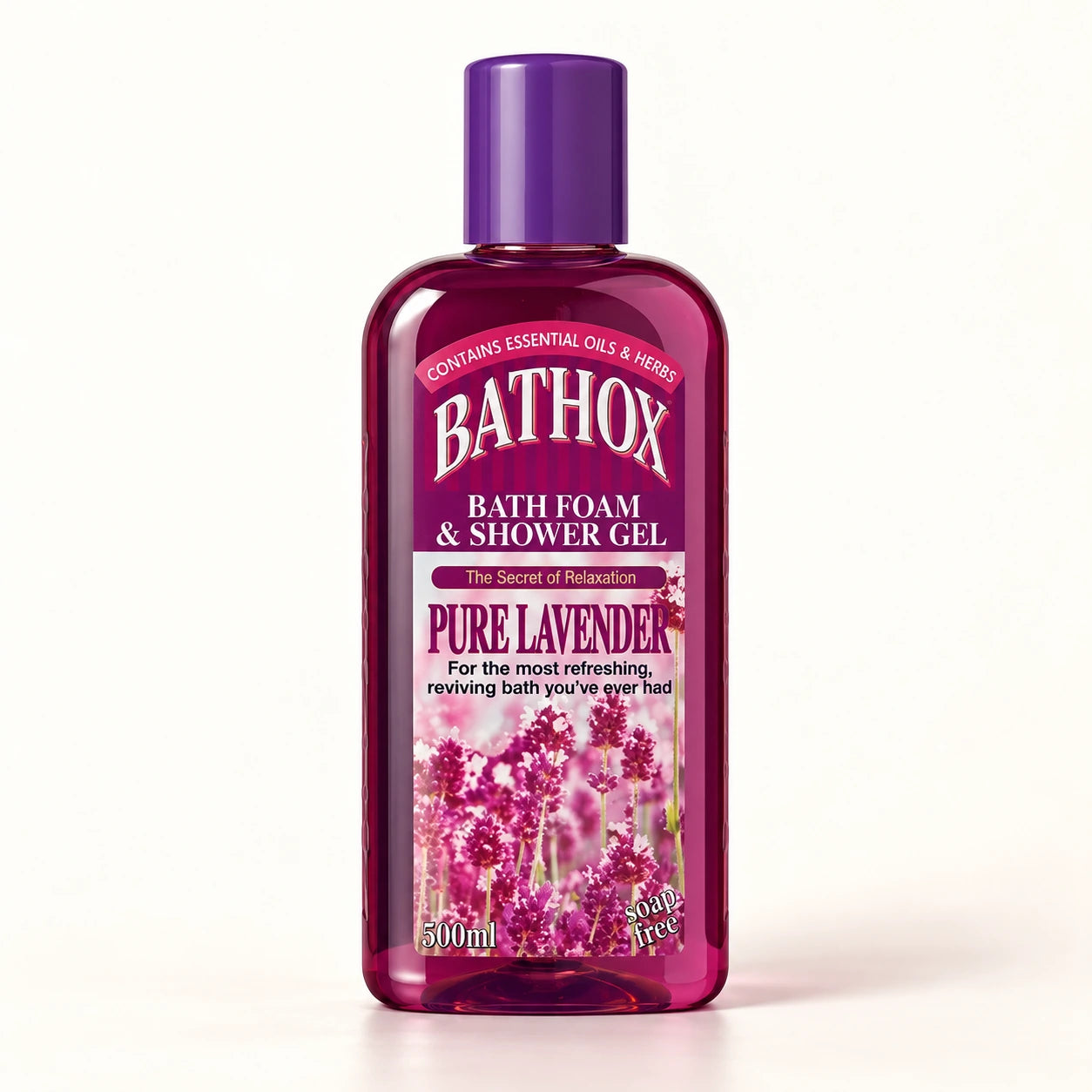 Restored heritage Bathox Pure Lavender Shower gel · 500 mL bottle.